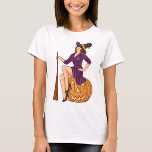 Funny witch witchy vibes halloween women girl T-Shirt