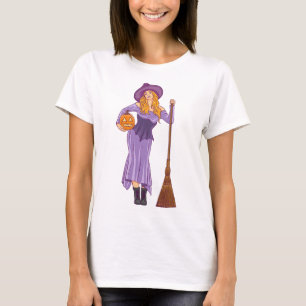 Funny witch witchy vibes halloween women girl T-Shirt