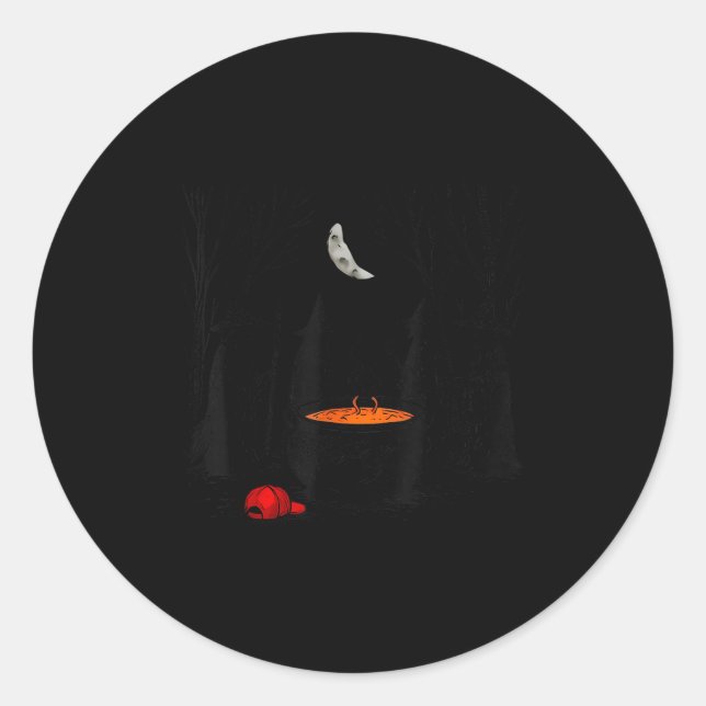 Funny Witches Brewing Cauldron Red Hat Anti Tr-mp  Classic Round Sticker (Front)