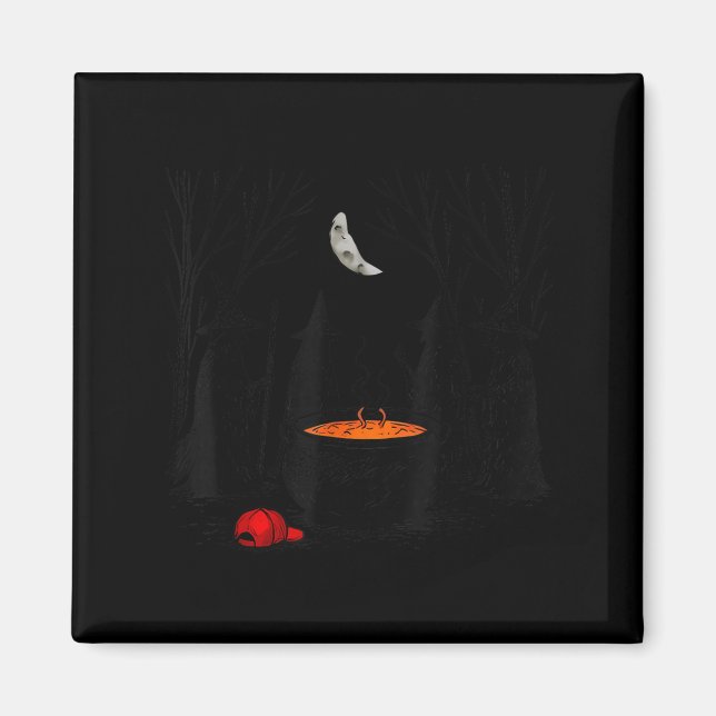 Funny Witches Brewing Cauldron Red Hat Anti Tr-mp  Magnet (Front)