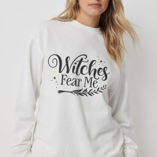 Funny Witches Fear Me Halloween Calligraphy T-Shirt