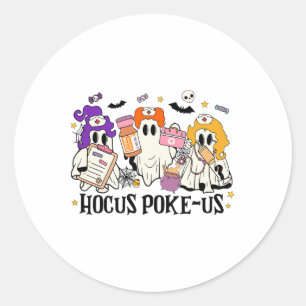 Funny Witches Nurse Spooky Nurse Costume Halloween Classic Round Sticker