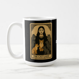 Funny Witchy Gothic Cat Lady Tarot Card Magical Coffee Mug