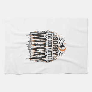Funny Witchy Halloween Vintage Engraving Shirt Des Tea Towel