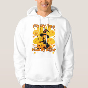Funny Witchy Nurse Halloween Design Hoodie