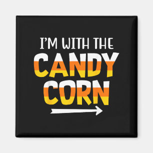 Funny with Candy Corn Halloween Matching Couples Magnet