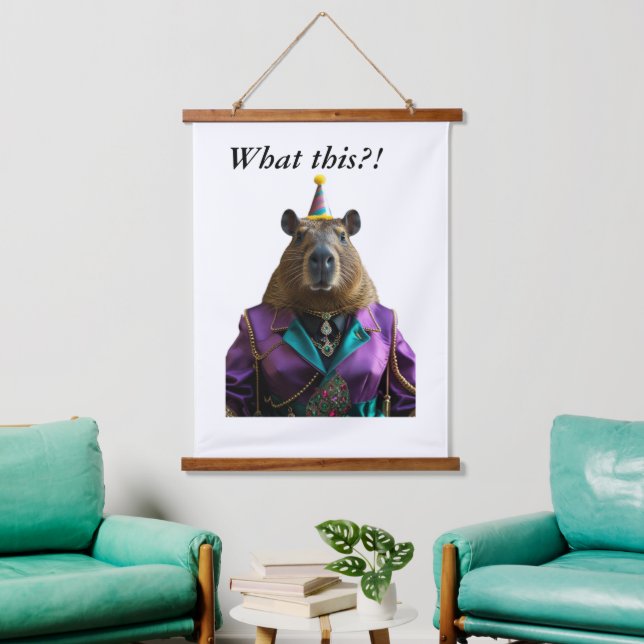 Funny with capybara hanging tapestry (Living Room)