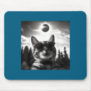 Funny With Cat Taking Selfie Solar Eclipse Mouse Pad