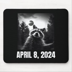 Funny With Raccoon Selfie Total Solar Eclipse Mouse Pad