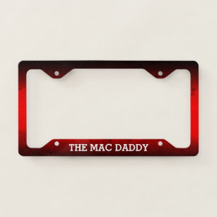 Funny with YOUR TEXT on Red Black Gradient Grunge Licence Plate Frame