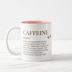 Funny Witty Coffee Lover Caffeine Humour Dictionar Two-Tone Coffee Mug