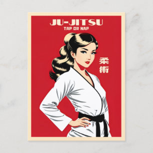 Funny Witty Ju-Jitsu BJJ MMA Martial Arts Humour Postcard