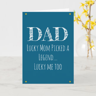 Funny Witty Minimalist Fathers Day Greeting Blue Card