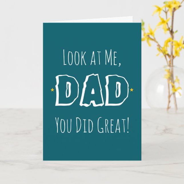 Funny Witty Simple Minimalist Fathers Day Greeting Card (Yellow Flower)