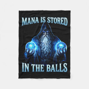 Funny wizard magician sorcerer mana is stored in fleece blanket