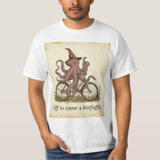 Funny Wizard Octopus Cyclist T-Shirt