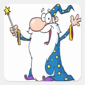 Funny Wizard Square Sticker