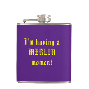 Funny wizard Vinyl Wrapped Flask