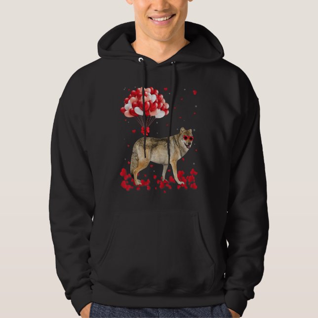 Funny Wolf Valentine's Day Tee Heart Animals Lover (Front)
