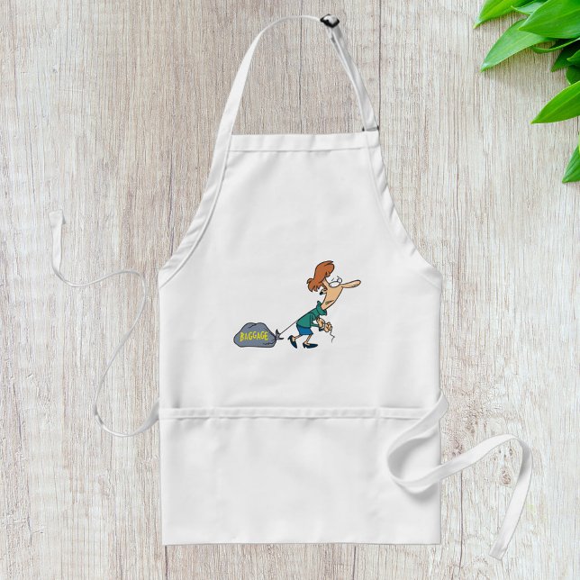 Funny Woman Carrying Emotional Baggage Standard Apron (Creator Uploaded)