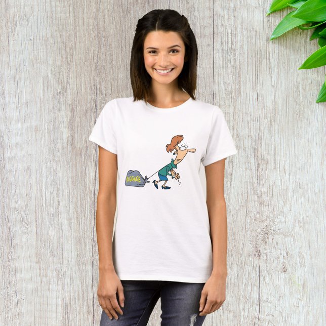 Funny Woman Carrying Emotional Baggage T-Shirt (Creator Uploaded)