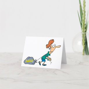 Funny Woman Carrying Emotional Baggage Thank You Card