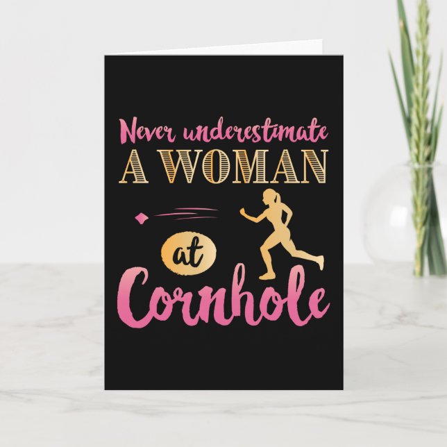 Funny Woman Cornhole Birthday Gift Mum Card (Front)