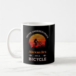 Funny woman cycling personalised biking MTB Coffee Mug