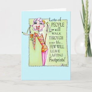 funny woman greeting card, Shoe humour Card