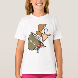 Funny Woman Hauling Heavy Mail Bag T-Shirt