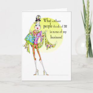Funny woman humour birthday card for women only!