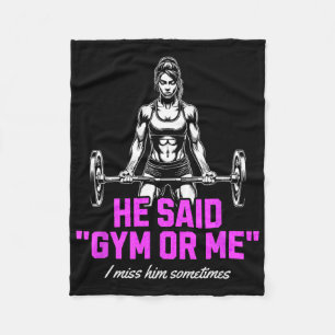 Funny Woman Weightlifting Bodybuilding Saying Grap Fleece Blanket