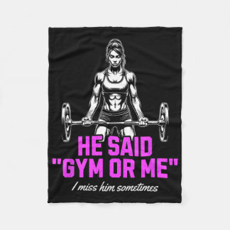 Funny Woman Weightlifting Bodybuilding Saying Grap Fleece Blanket