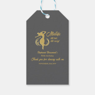 Funny Woman's Gold Midlife Still Hot 50th Birthday Gift Tags