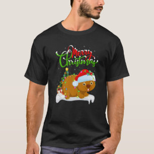 Funny Wombat Animal Lover Xmas Lighting Wombat Chr T-Shirt