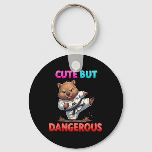 Funny Wombat Karate Taekwondo Martial Art Cute But Key Ring