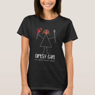 Funny Women Artist Stick Artsy Girl T-Shirt