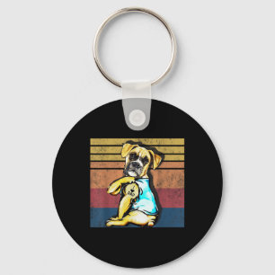 Funny Women Gifts Dog Boxer I Love Dad Tattoo Gift Key Ring