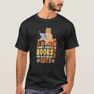 Funny Women Library Worker Book Cat Premium T-Shirt