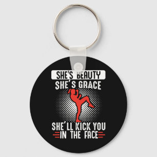 Funny Women Martial Arts Muay Thai Key Ring