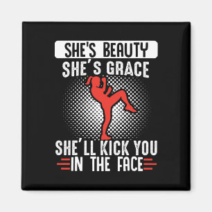 Funny Women Martial Arts Muay Thai  Magnet