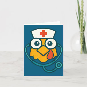 Funny Women Nurse Chicken Doctor Humour Thanksgivi Card