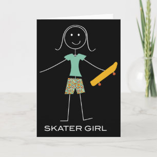 Funny Women Skateboarding Skater Girl Skateboarder Card