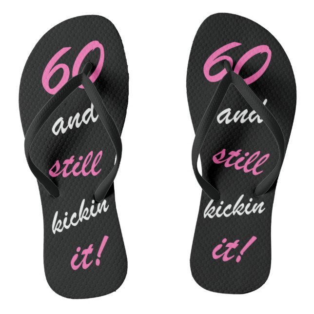 Funny Women's 60th Birthday Thongs (Footbed)