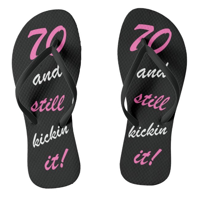 Funny Women's 70th Birthday Thongs (Footbed)