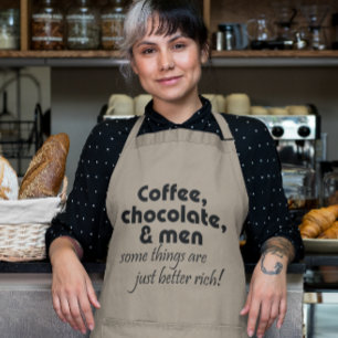Funny womens apron coffee chocolate gifts humour