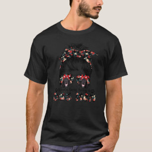 Funny Womens Flat Coated Retriever Dog Mum Messy B T-Shirt