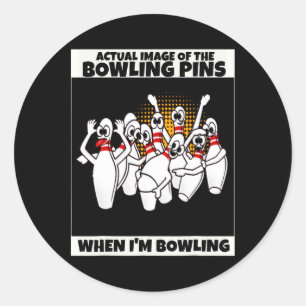 Funny Womens Kids Seven Ten Pin Laughing Mocking B Classic Round Sticker