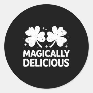Funny womens st patrick's day irish shamrock st classic round sticker