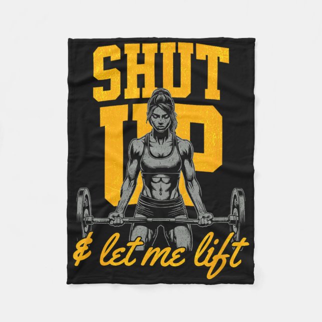 Funny Women's Weightlifting Bodybuilding Muscle Sa Fleece Blanket (Front)